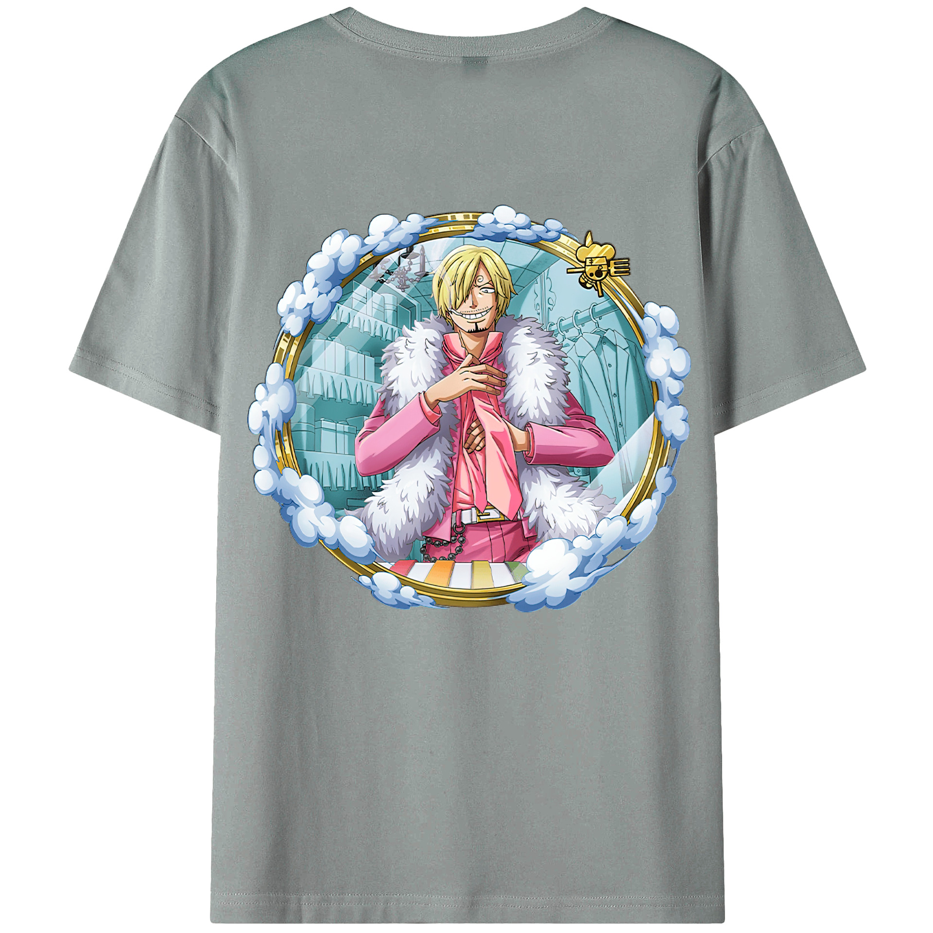 （画像用） ワンピース サンジ ONE PIECE Sanji 綿100％ メンズ半袖Tシャツ（バックプリント） 通気性